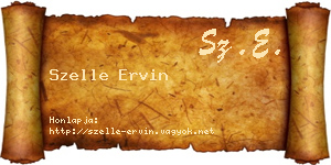 Szelle Ervin névjegykártya