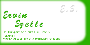 ervin szelle business card